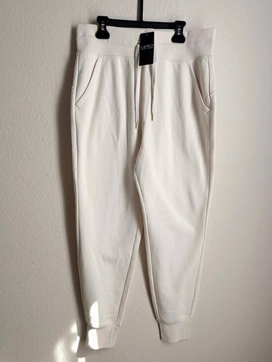 Lauren Ralph Lauren Pants - Lauren Ralph Lauren Women's Cream Joggers Sweatpants Fleece Size M NWT